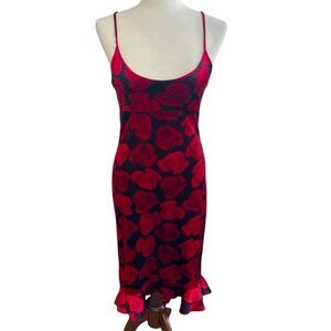 VINTAGE HOT KISS Velvet Floral Rose High-Low Dress